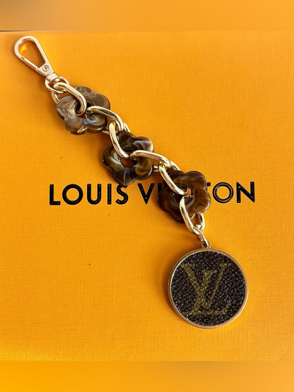 Louis Vuitton Monogram, Floral Chain,  Bag Charm 7 inches